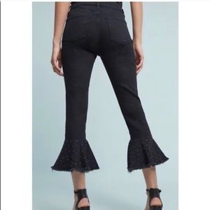 anthropologie • pilcro studded crop flare jeans